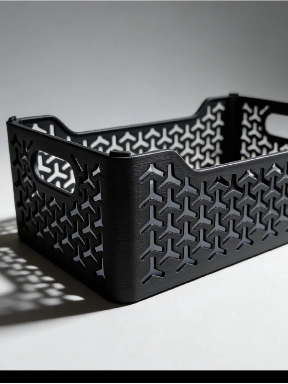 Black Decorative Plastic Storage Bin - Sleek Home Organization